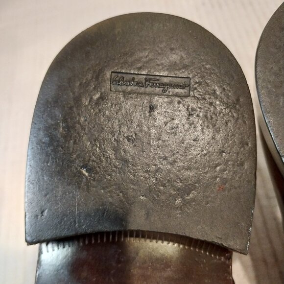 SALVATORE FERRAGAMO men's size 10 D brown Oxford. - Picture 7 of 10